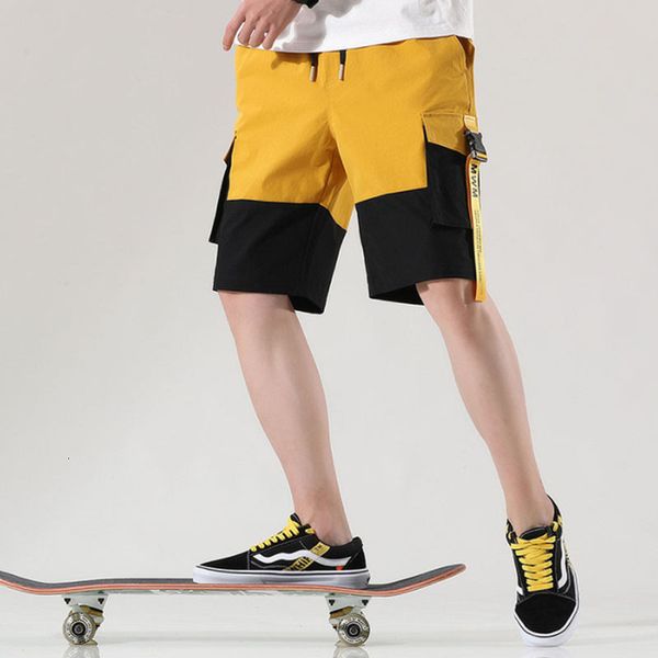 

men's shorts summer camouflage cargo casual cotton overalls short pants fashion loose big size drop g2zk, White;black