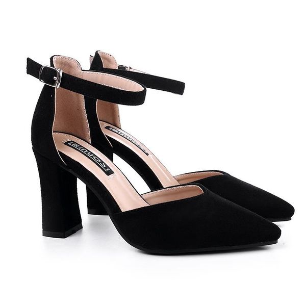 

dress shoes spring summer korean style fashion high heels, Black