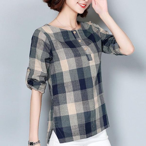 

women's blouses & shirts women blouse and ladies plaid shirt long sleeve korean clothing female blusas 926f, White