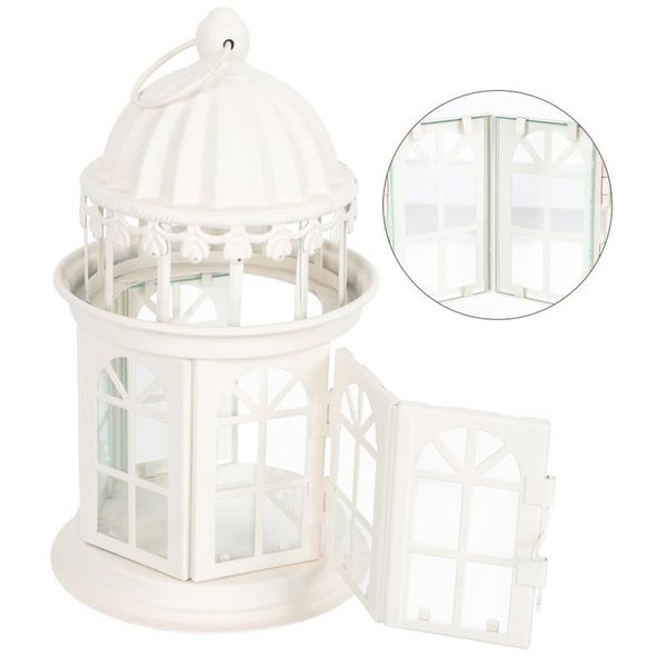 

candle holders 1pc wrought iron glass wind lamp candleholder creative candlestick garden decor