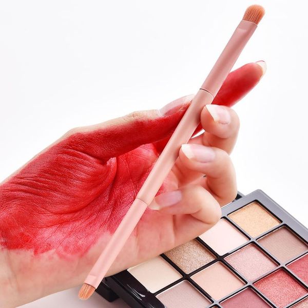 

makeup brushes 1pc set pink double head foundation concealer eyeliner eyeshadow eyebrow matte wooden handle brush cosmetics tool