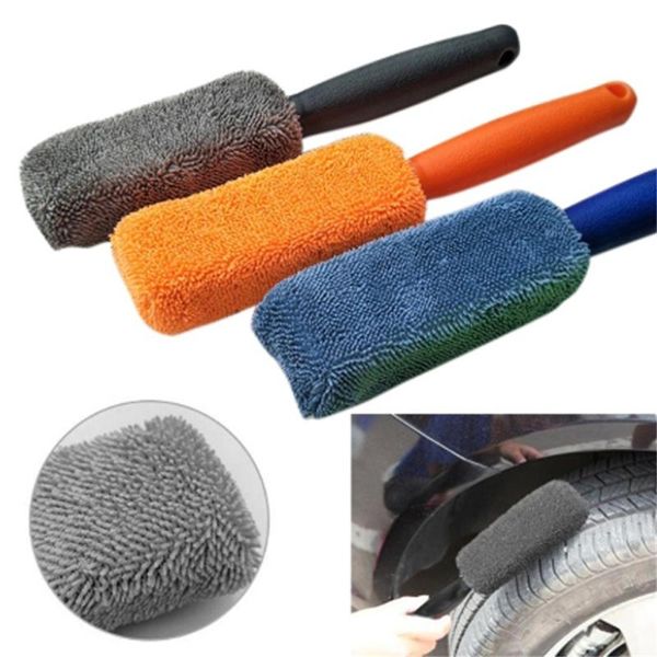 

1pc car suv microfiber wheel tire rim brush wash washing cleaner plastic handle for accessories sponge