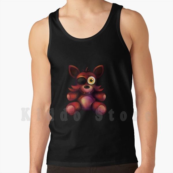 

five nights at fnaf 4 foxy plush tank vest 100% cotton fnaf2 fnaf3 fnaf4 chica bonnie, White;black