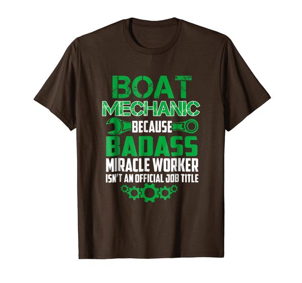 

funny mechanic t-shirt boat mechanic because badass, White;black