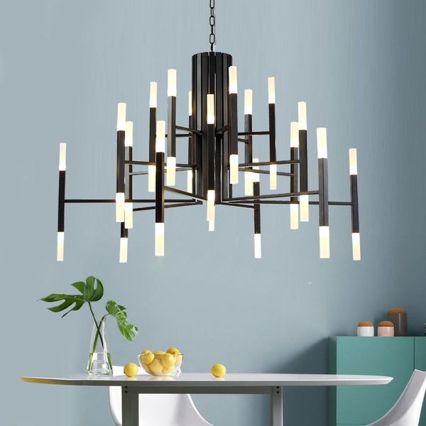 

post-modern iron acrylic chandelier living room exhibition hall northern european restaurant decorative lamps pendant