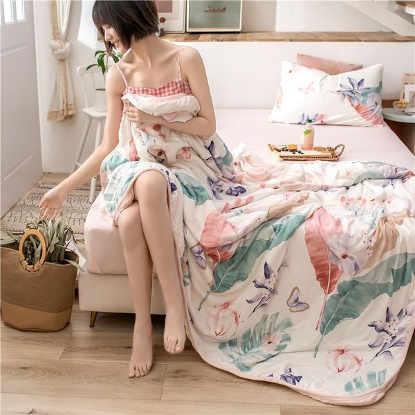 

comforters & sets a grade soft to touch cool summer comforter quilt with tropical print pattern machine washable 200*230cm
