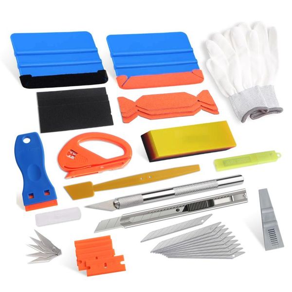 

professional hand tool sets 37 pcs car body vinyl wrap window tint film auto kits scraper safety cutter vehicle applicator wallpaper