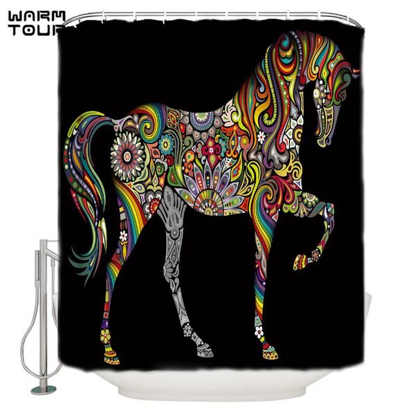 

shower curtains warmtour curtain color horse art waterproof bathroom decor