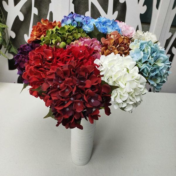 

decorative flowers & wreaths 48cm multicolor artificial flower hydrangea branch wedding decoration home autumn silk plastic diy
