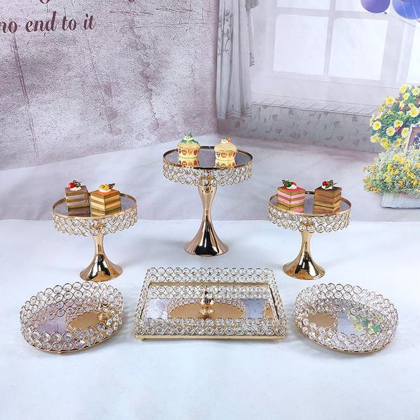 

gold mirror round metal cake stand wedding birthday party dessert cupcake pedestal display plate home decor other bakeware