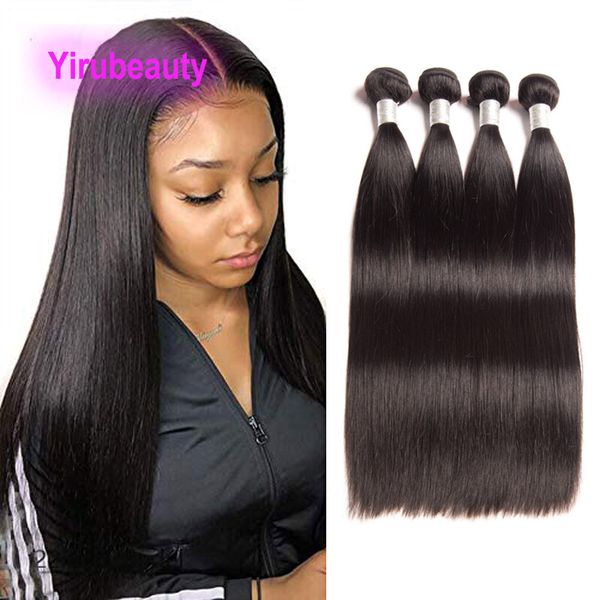 

peruvian human hair 4 bundles straight double wefts 10-30inch natural color remy hairs wholesale yirubeauty, Black