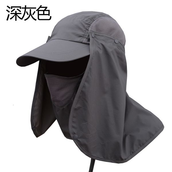

luxury ball caps outdoor fishing baseball sunscreen sun face sunshade hat male, Blue;gray