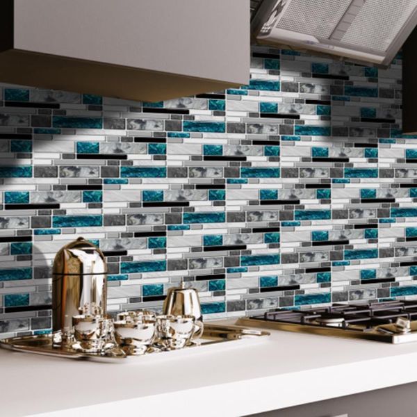 

blue agate gray marble sticker bathroom kitchen wall tile staircase stickers