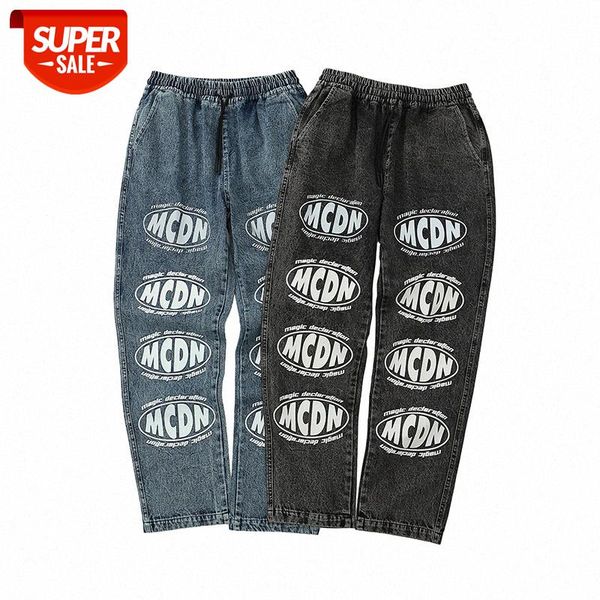 

lawfoo men's retro distressed letter printing casual trousers #pv6b, Black