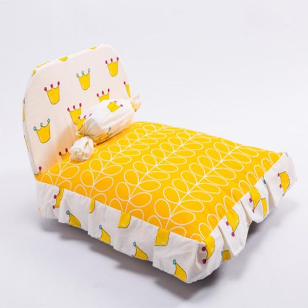 

kennels & pens pet sofa puppy luxury bed for small medium large dog soft bedding moisture proof bottom washable cotton linen cushion mattres