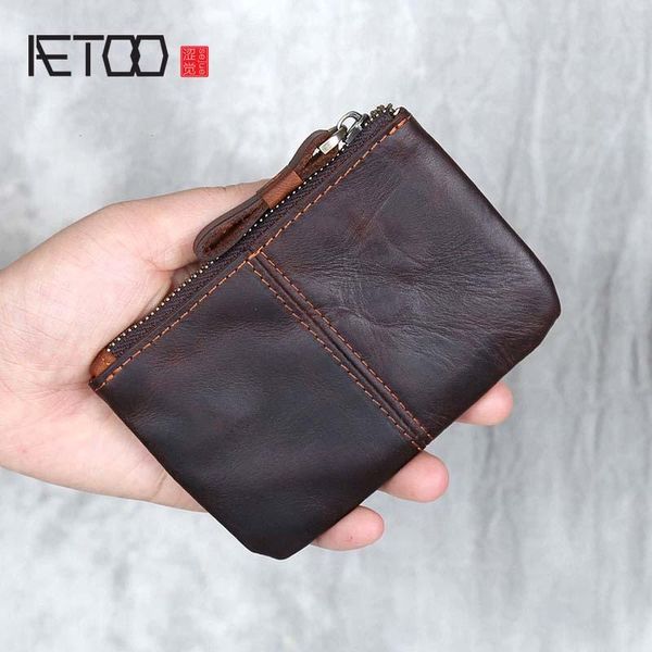 

wallets aetoo retro head cowhide card pack driver's license handmade leather small wallet, Red;black