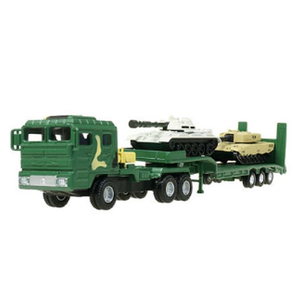 

kdw alloy diecast tank transporter model trailer heavy-duty off-road toy car alloy military metal ornaments children hobby toys