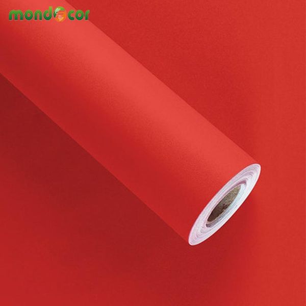 

self adhesive solid matte red wallpaper kitchen cabinet deskwall stickers bedroom living room furniture diy decorative wallpapers