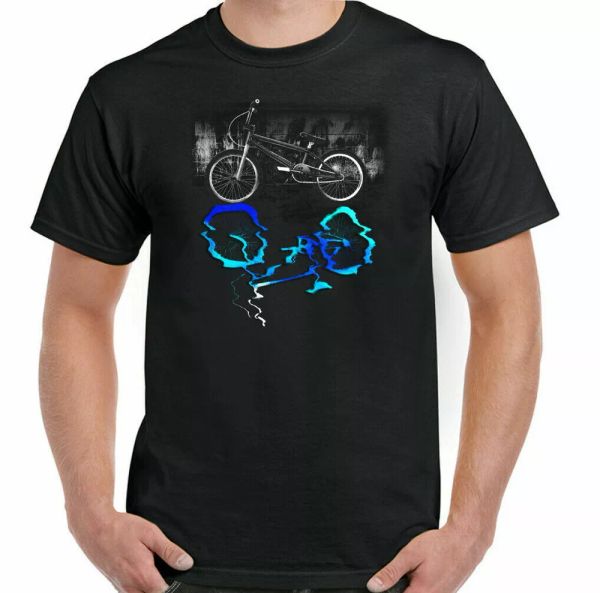 

bicycle t-shirt reflection mens funnymountain street racer bmx top, White;black