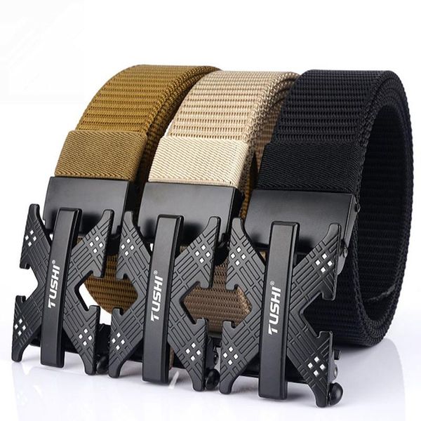 

belts men's nylon tactical belt army combat training outdoor hunting adjustable military security accessories, Black;brown