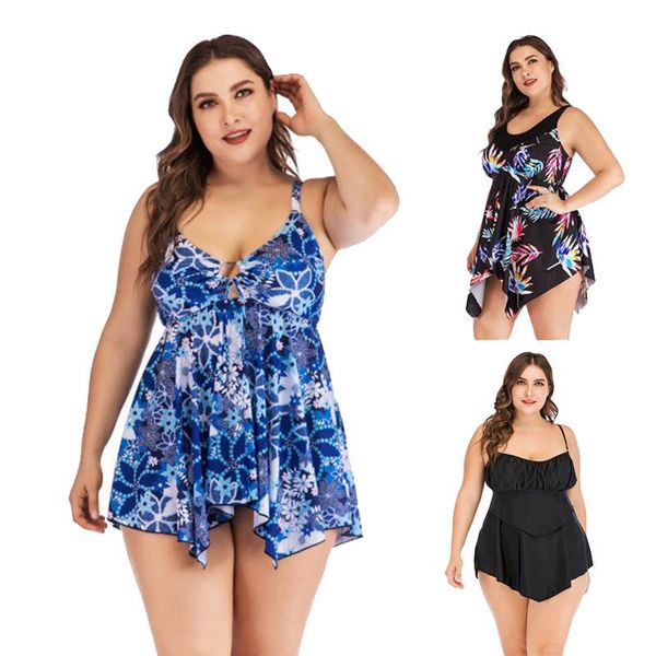

one-piece suits push up the bra swimsuit prints tankini ladies swimwear two-piece beachwear maillot de bain female large size 5xl
