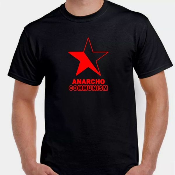 

anarchy anarcho communism red star revolt revolution t shirt tee, White;black