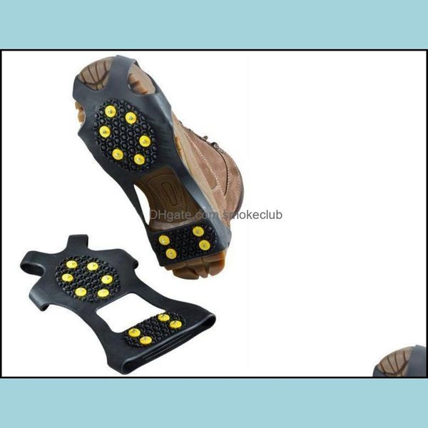 Escalada Skins Aessórios Esportes Ao Ar Livre Anti-Deslizamento Snow Shoe Sapato Gropper Spike Cluio Crampon (Tamanho: S / M / L / XL) Com Pele Embalagem 10 Steel St