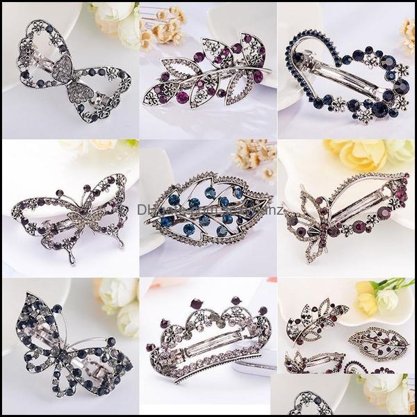 Fermagli per capelli Barrettes Gioielli Donna Artiglio di fiori Splendidi forcine per capelli in metallo Ragazza Copricapo Ornamento Strumenti per lo styling Aessories Consegna a goccia