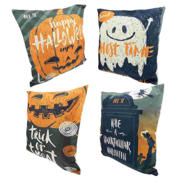 

pillow case 4pcs throw pillowcases ghost cover holiday decor beige