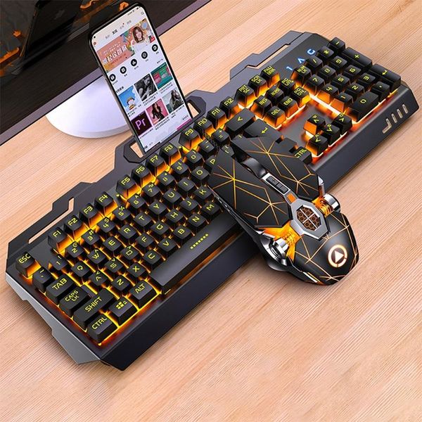 

104keys rgb aluminum alloy gaming keyboard and mouse set n1hc combos