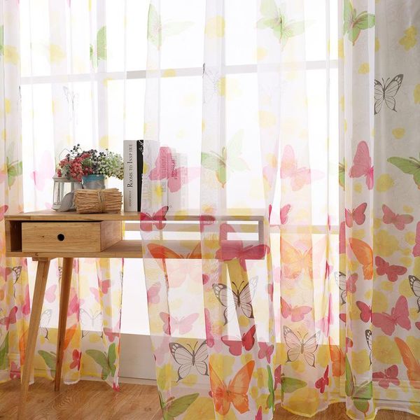 

curtain & drapes colorful butterfly sheer curtains voile for living room bedroom balcony window romantic tulle treatment screening