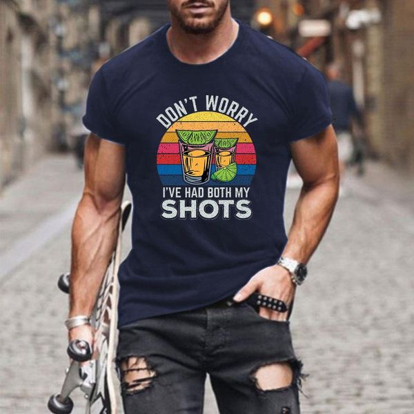 

men's t-shirts don't worry i've had my both ss cotton t-shirt casual short sleeve canvas-prints t shirt oversized, White;black