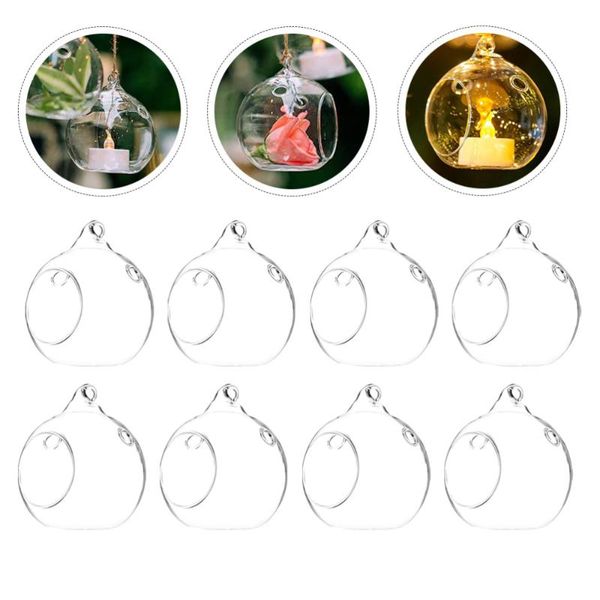 

10pcs transparent candle stand glass candle holder hanging candlestick