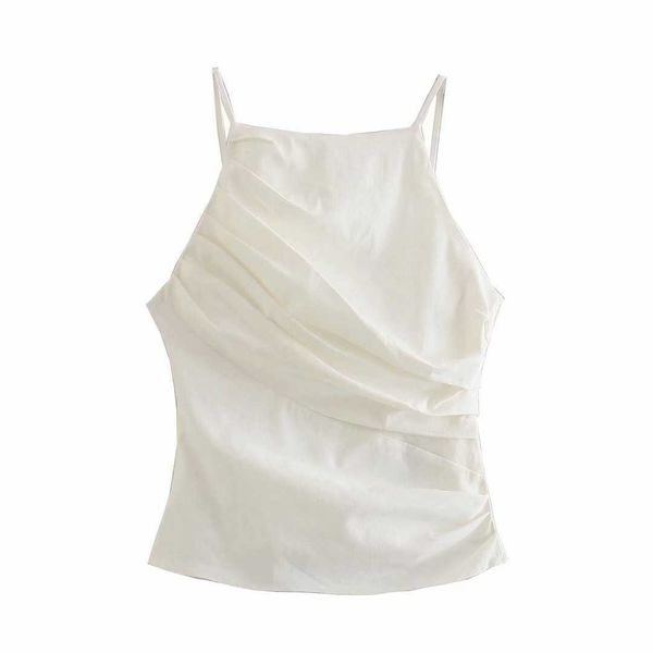

crop women casual fashion chic lady halter women summer za tank 210709, White