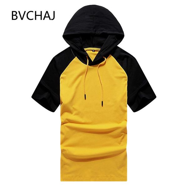 

summer men's hooded short sleeve t-shirt sportswear contrasting colors jogging hoodie casual pullover and women's clothing t-shirt, White;black