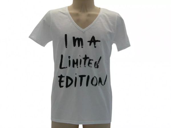 

t shirt only words man basic i am a limited ediction, White;black