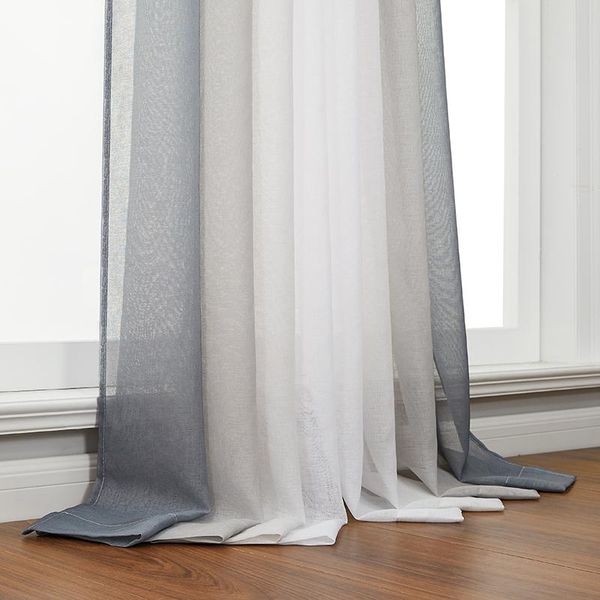 

elka tulle curtains for living room bedroom kitchen gradient color sheer drapes mordern window treatments curtain &