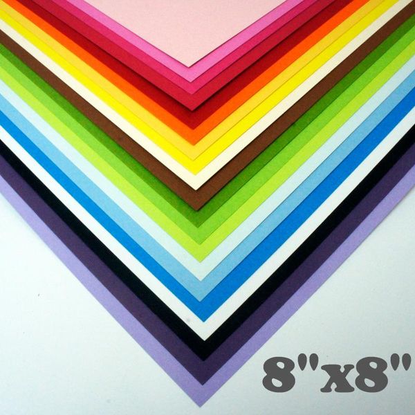 

8"x8" solid cardstock 216gsm pk75 premium coloured paper dye based cardboard for diy crafts, card making and scrapbooking other ar