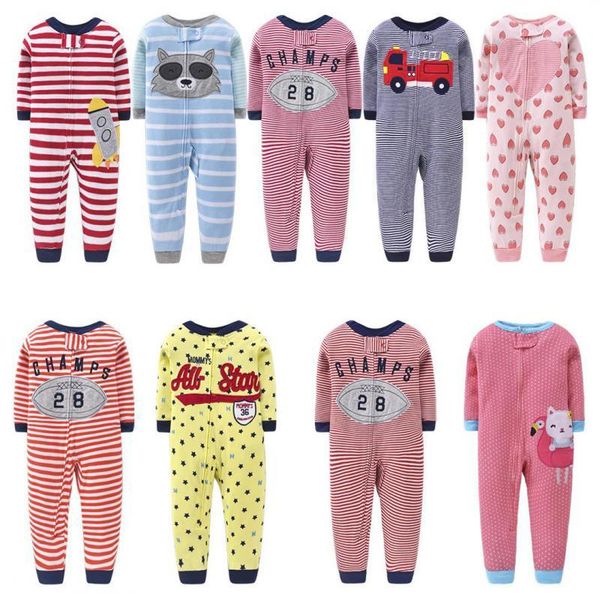 

jumpsuits arrival baby girls cotton jumpsuit spring and autumn cartoon romper with zipper 3m-18m long sleeve boys clothes pajamas 2021, Blue