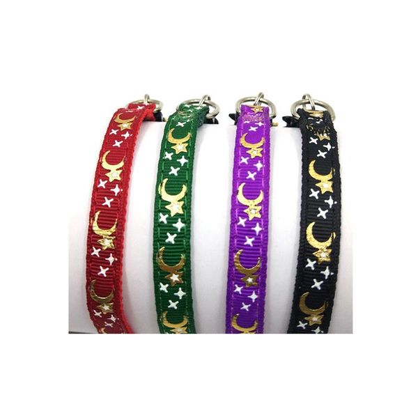 

cat collars & leads cute moon star print collar breakaway pendant necklace for cats adjustable safety kitten supplies