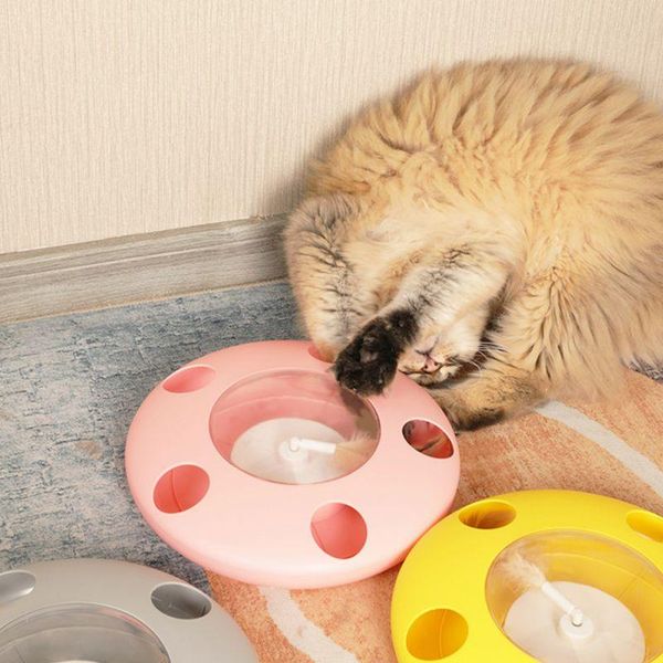 

cat toys electric smart self feathers pet ufo funny dial yellow