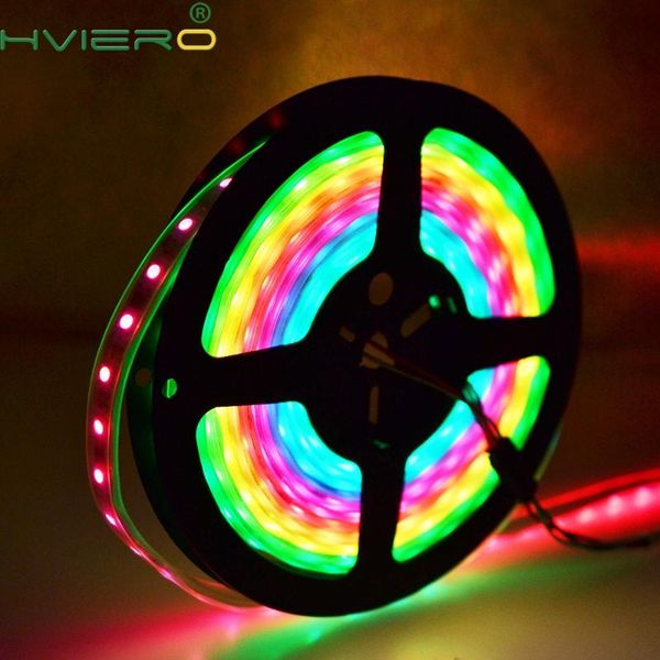 

strips 5m/roll dc 12v smd rgb led tape addressable flexible digital ribbon 60led/m 30led/m external ic ws2811 pixel strip light