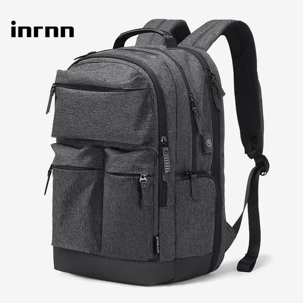 

backpack inrnn men multi-layer space 15.6 inch lapbackpacks usb charging male travel bag casual waterproof mochila
