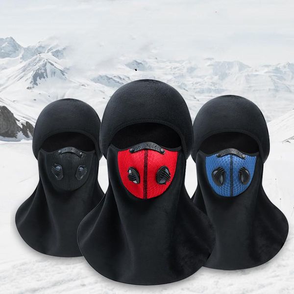 

motorcycle mask fleece thermal face keep warm moto riding balaclava motorbike biker winter windproof ski men wome cycling caps & masks, Black