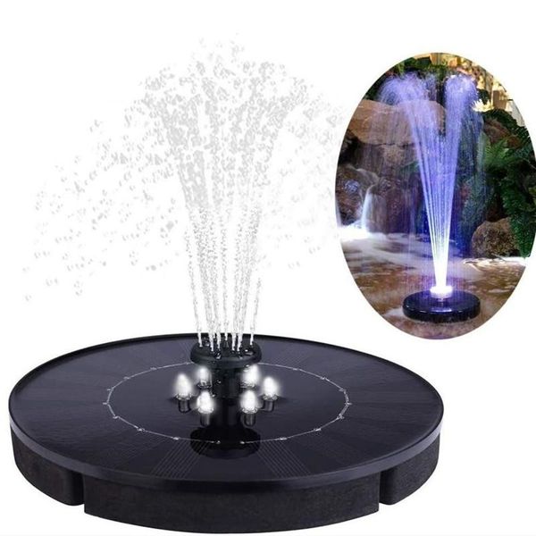 Fonte solar LED água com luzes para paisagem ao ar livre decoração de jardim flutuante Piscina Bomba Decorações