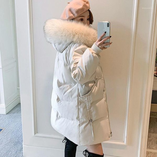 

women's down & parkas 2021 spring woman winter jacket female hooded thick cotton padded coat ladies stylish slim warm outwear coats h12, Black