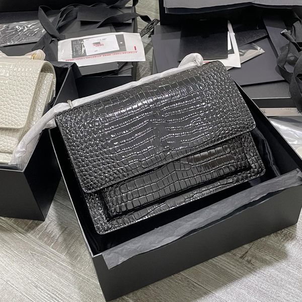 

alligator totes handbag classic women sunset bag with chain purse