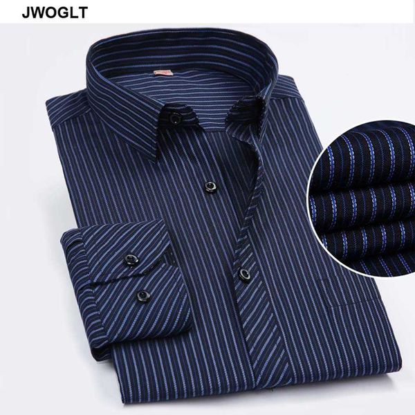 

45kg-130kg spring autumn fashion work men long sleeve shirt casual design button down formal striped dress shirts 6xl 7xl 9xl 210528, White;black