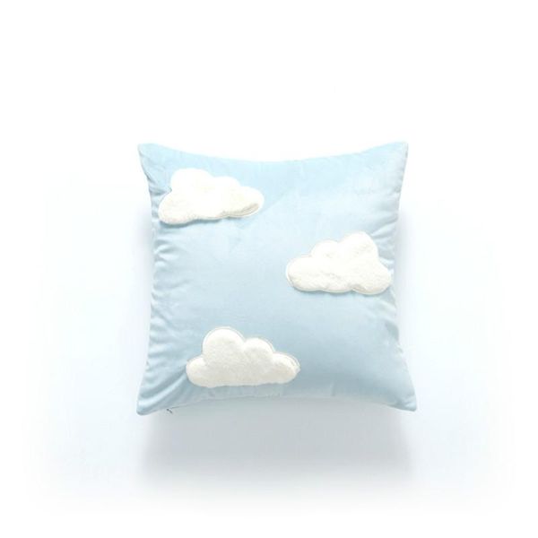 

cushion/decorative pillow velvet cushion cover decorative case cojines chic 3d cloud blue coussin kid girl room sofa chair decoration 45x45c