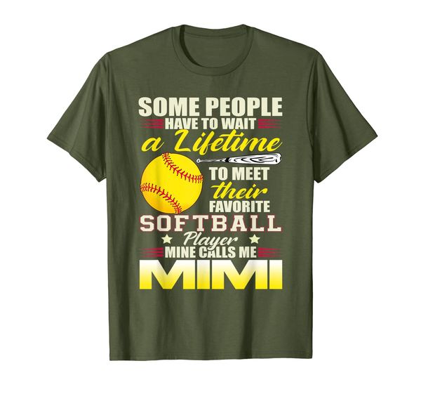 

funny my favorite softball player calls me mimi t-shirt, White;black